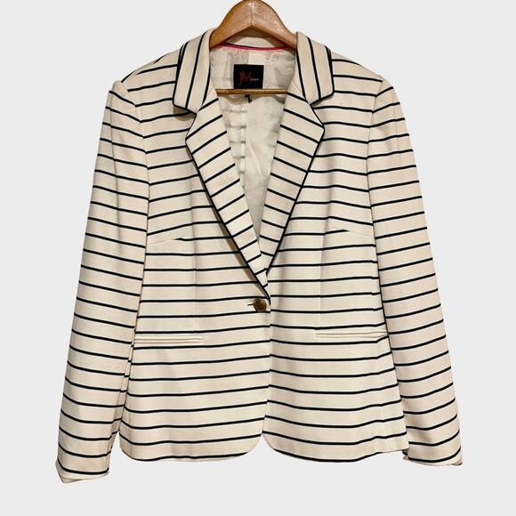 JM Studio Blazer Jacket Women's Size 18 Striped Career Office Casual Stretch Top - Picture 1 of 10